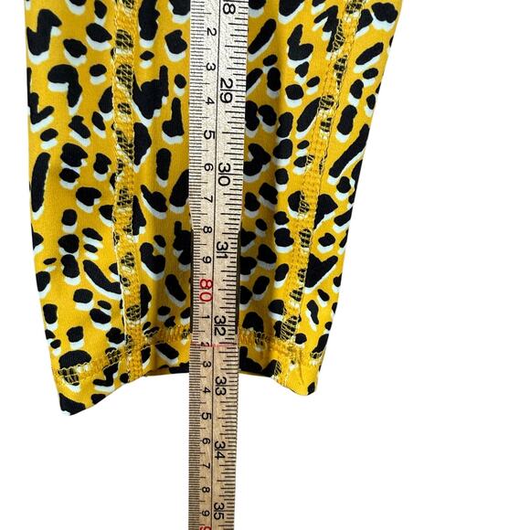 BCBGeneration Yellow Leopard Print Leggings | High Waist Stretch | Size Small - Picture 8 of 8